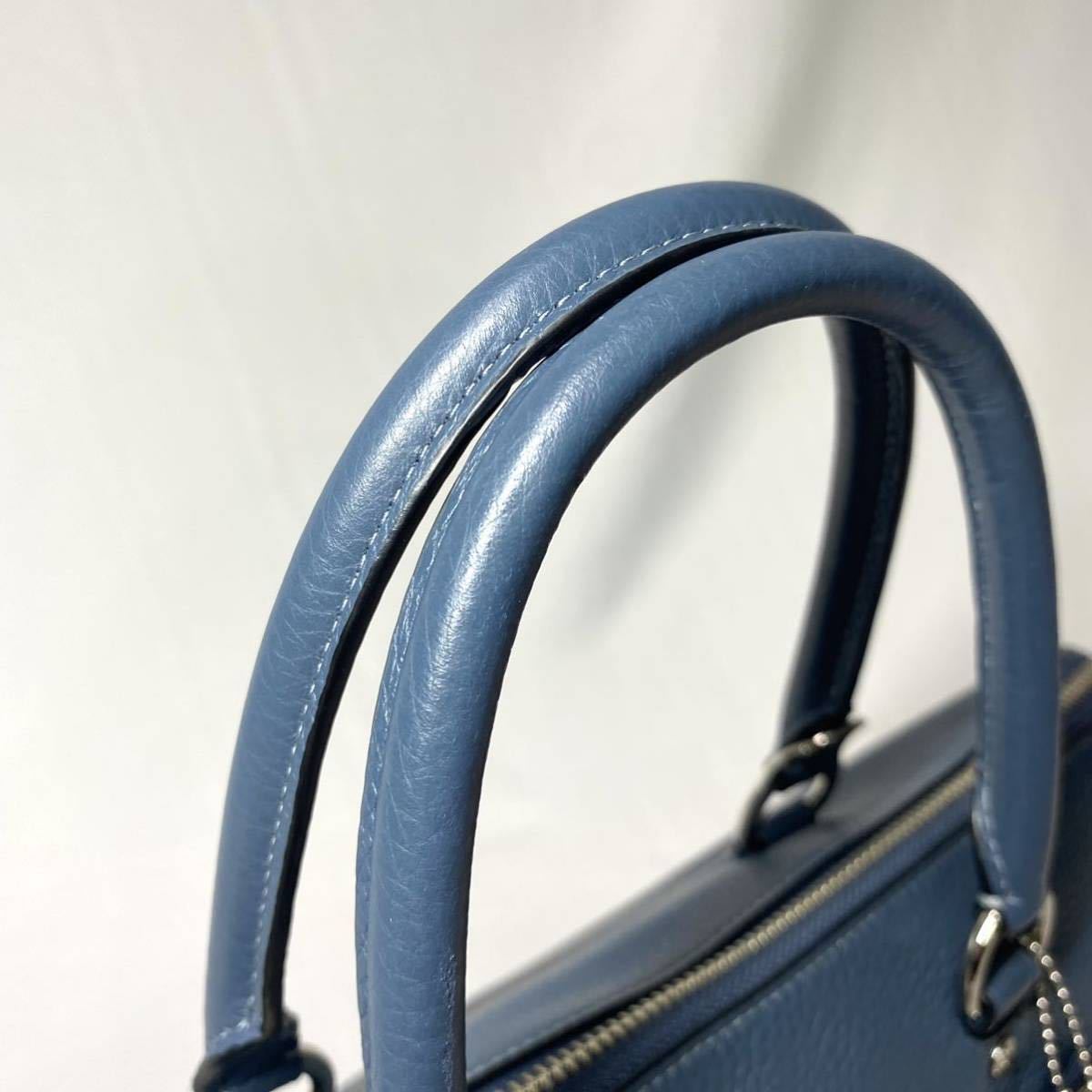 03Y1100993M 超美品 COACH コーチ メンズ バッグ ネイビー ブルー 検