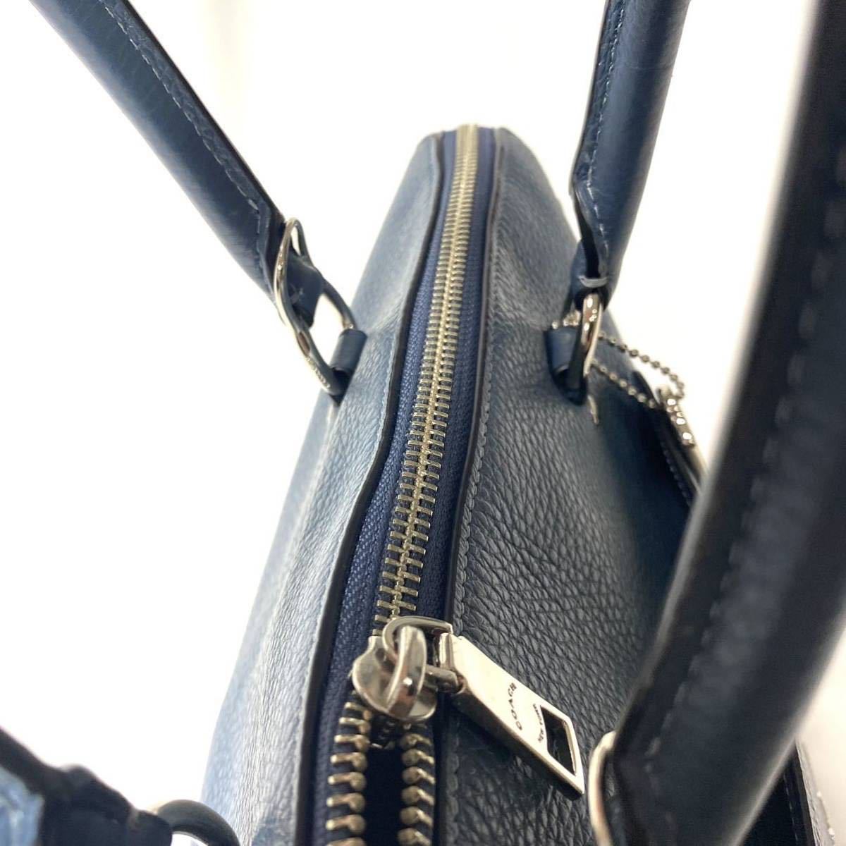 03Y1100993M 超美品 COACH コーチ メンズ バッグ ネイビー ブルー 検