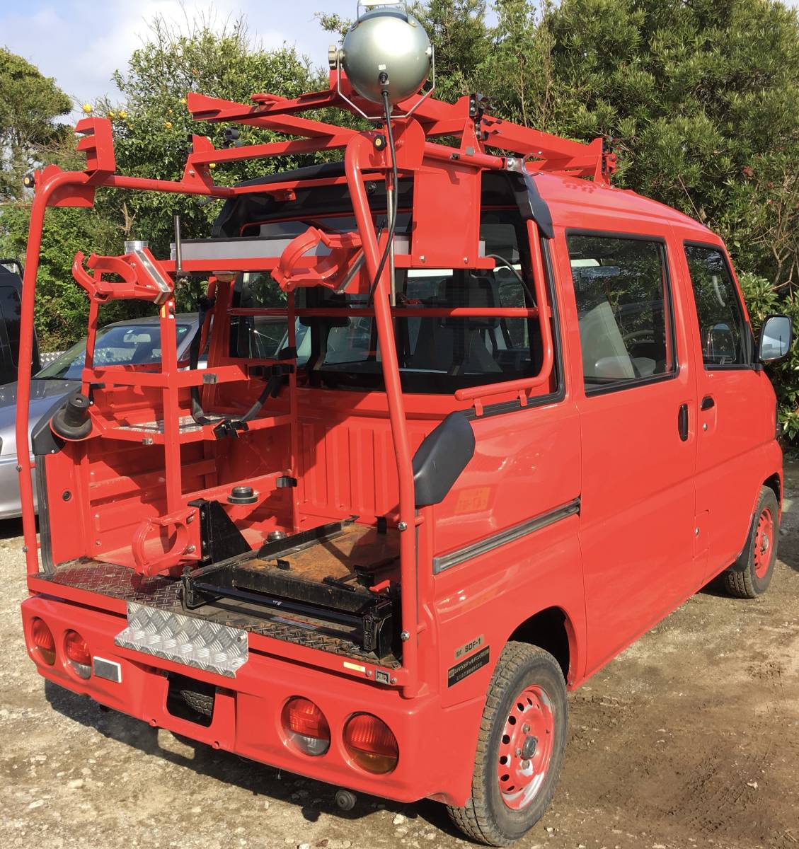 ミニキャブバン デッキバン 4WD切替 5速MT 実走3740km 元消防車 ダブル