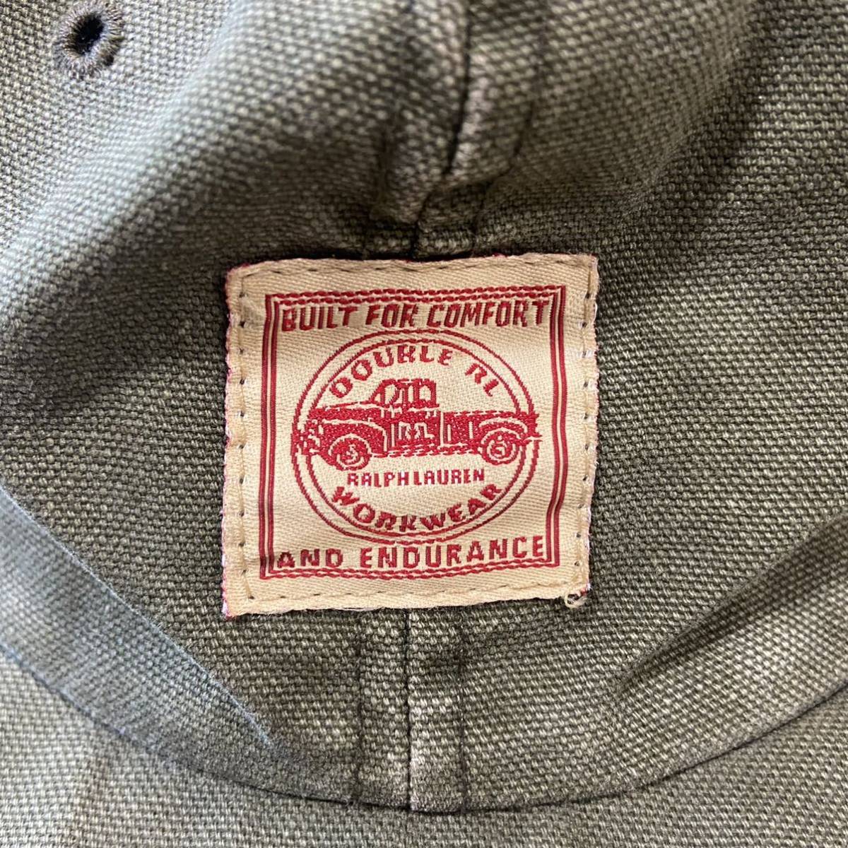 希少】90s RRL 三ツ星 USA製 シボレーキャップ オリーブ ダック生地 