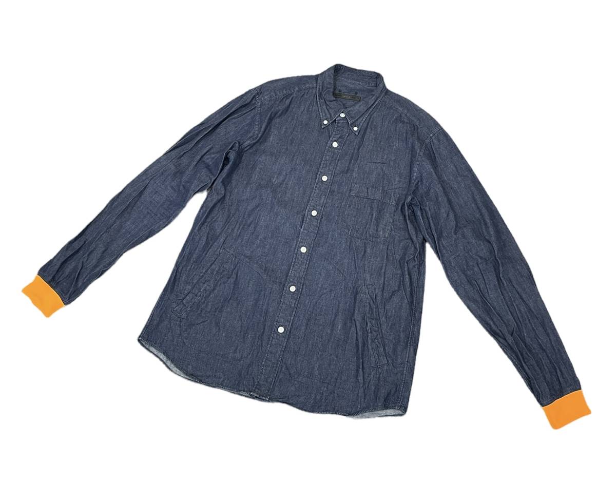 名作 □ SOPHNET. 19SS COLOR RIBBED B.D SHIRT カラーリブ インディゴ 
