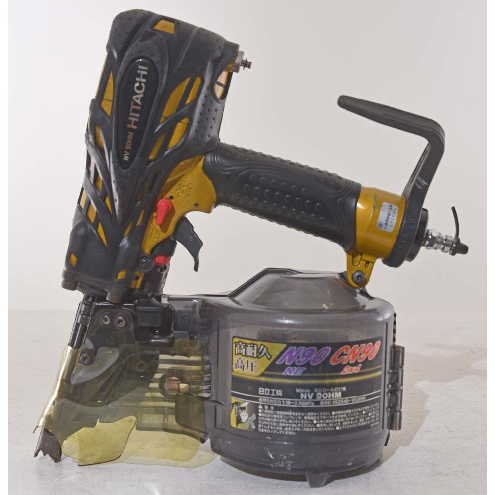 全国無料，定番人気 日立工機 90mm 高圧ロール釘打機 NV90HM ジャンク品 高圧エアー(エア釘打機)｜売買されたオークション情報、yahooの商品情報をアーカイブ公開 - オークファン エア釘打機