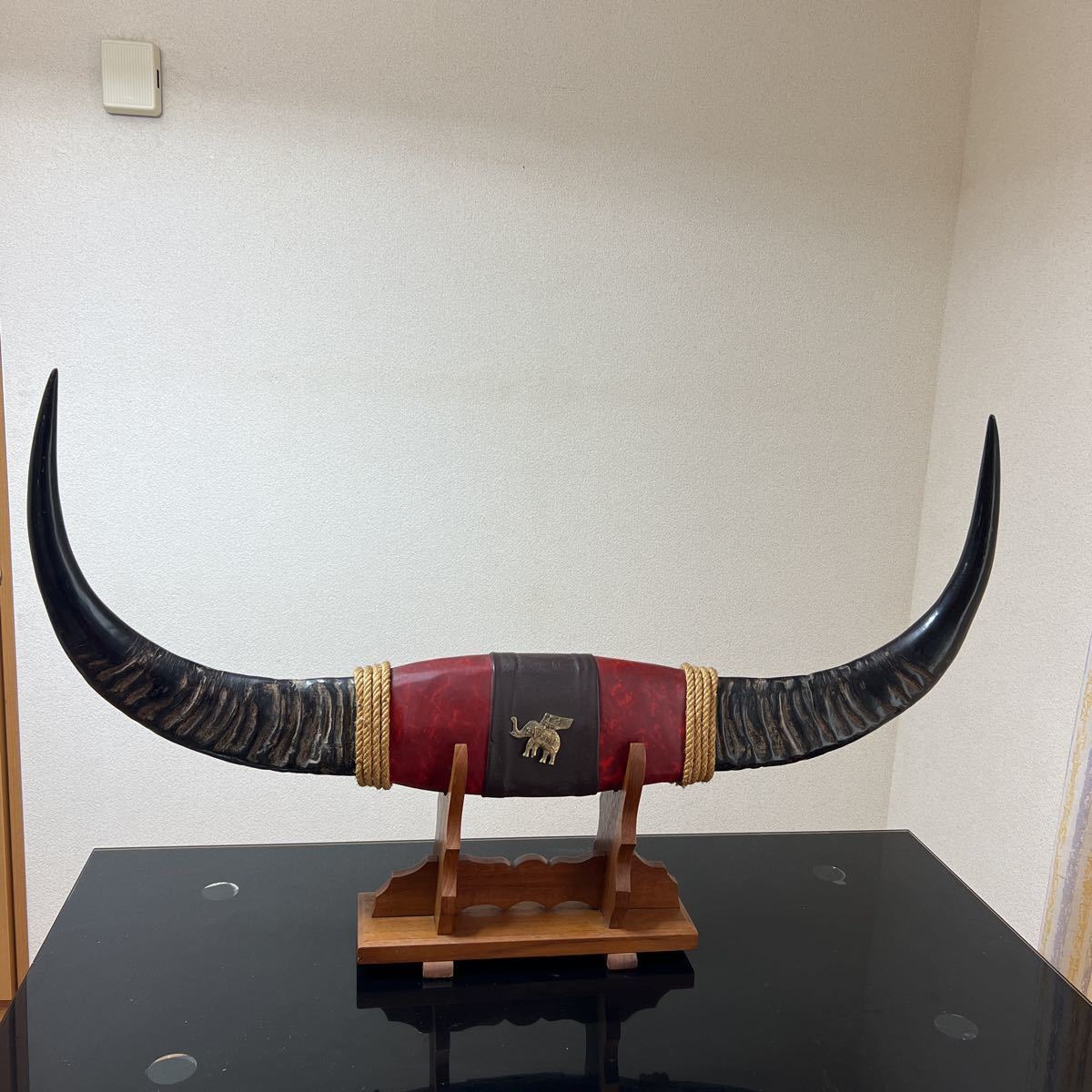 水牛の角 龍 置物 土台付き オブジェ インテリア(置物)｜売買された