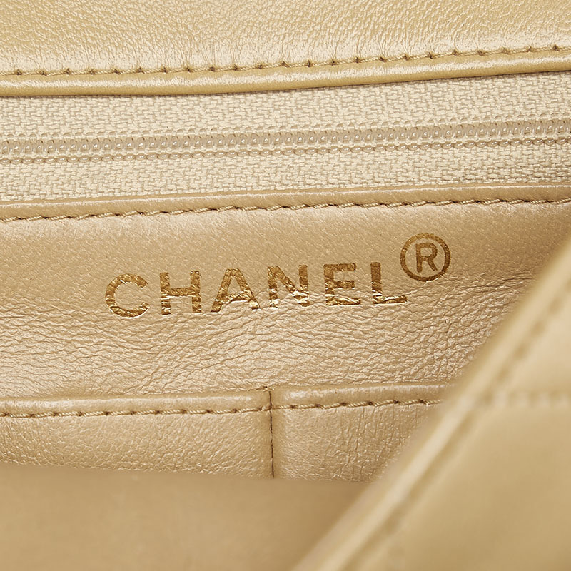 シャネル マトラッセ ヴィンテージ ココマーク ベージュ ラムスキン チェーン ショルダーバッグ レディース CHANEL 中古 シャネル マトラッセ CHANEL 25cm ラウンド 1円〜売り切り☆CHANEL