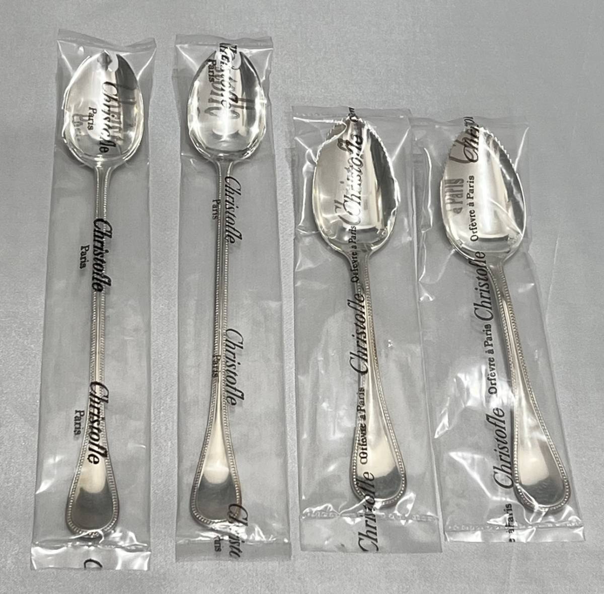未使用 Christofle スプーン 4本 クリストフル 101 未開封 【Christofle】 クリストフル フルーツスプーン 高級