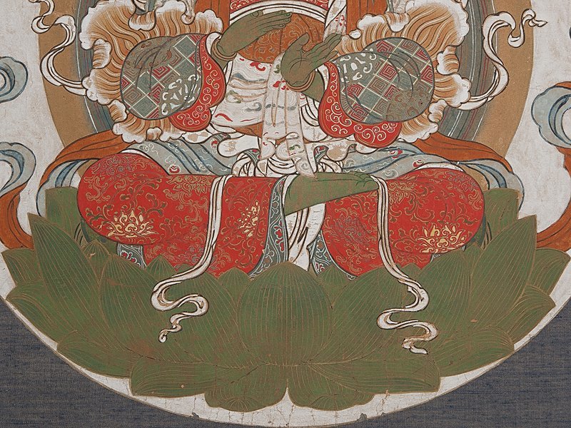美術品 仏画 仏教美術 菩薩 掛軸 絹本＊＊