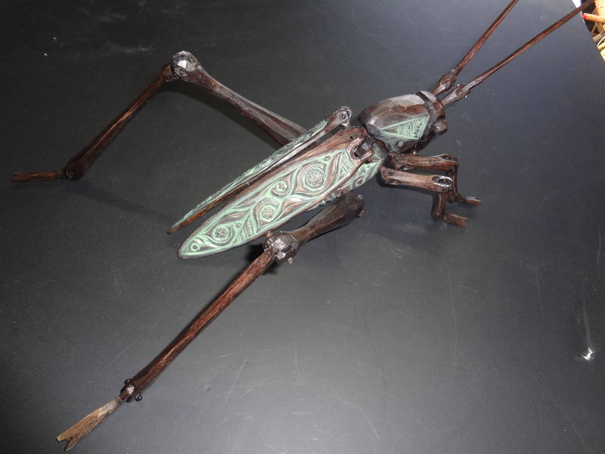安い，100%新品 キリギリスの木彫り 細工物 KIDAN作 阿部紀男(木工、竹工芸)｜売買されたオークション情報、yahooの商品情報をアーカイブ公開 - オークファン 木工、竹工芸