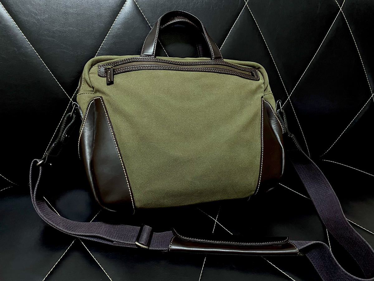 極美品 dunhill ダンヒル メンズ カーフレザー キャンバス ビジネス 