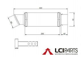汎用 LCIPARTS ショートステンレスマフラー 差込径50.8mm 汎用