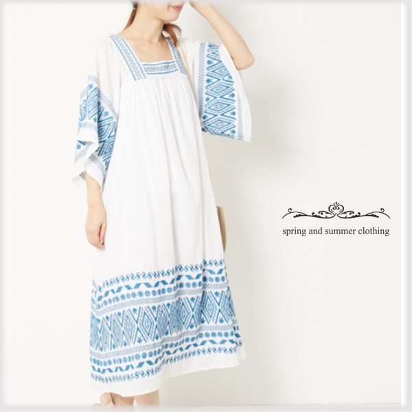 アメリカンラグシー Navasana 2 4万 コットン100 ヴィンテージ 刺繍 ロング ワンピース 白 ブルー フリーサイズ 5分袖 K8 Mサイズ 売買されたオークション情報 Yahooの商品情報をアーカイブ公開 オークファン Aucfan Com