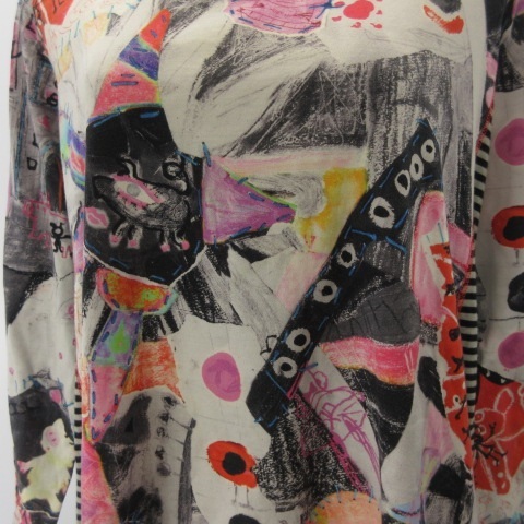 アルベロベロ　ALBEROBELLO olleborebla 美品 カットソー Tシャツ ぶたさん プリント 総柄 長袖 黒 ブラック レディース ALBEROBELLO アルベロベロ olleborebla バッグ ジーンズ&frasl;デニム ブラ