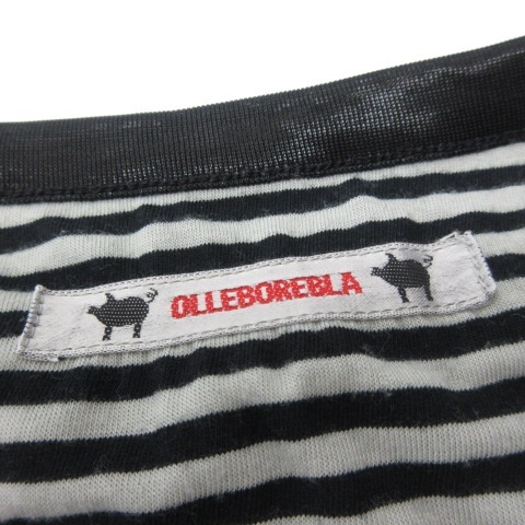 アルベロベロ　ALBEROBELLO olleborebla 美品 カットソー Tシャツ ぶたさん プリント 総柄 長袖 黒 ブラック レディース ALBEROBELLO アルベロベロ olleborebla バッグ ジーンズ&frasl;デニム ブラ