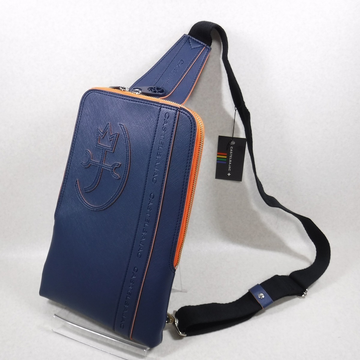 BB457 カステルバジャック 新品 家紋 軽量撥水 ボディバッグ ワン 