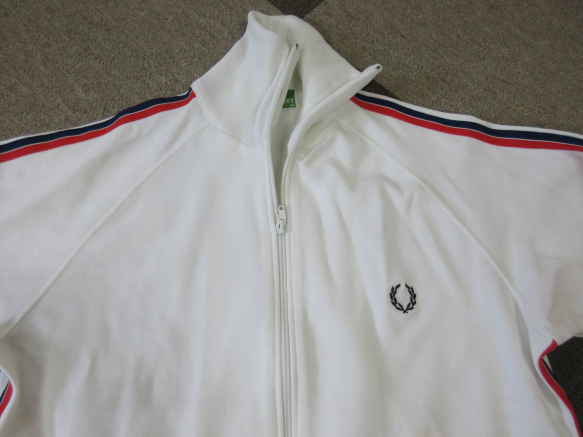 70s 80s FRED PERRY トラックジャケット XL 白 黄緑 FRED PERRY 