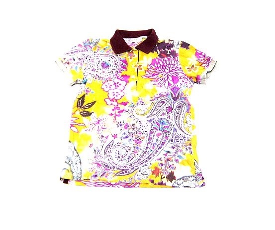 ETRO エトロ タグ付き ペイズリー柄 半袖ポロシャツ S ブルー