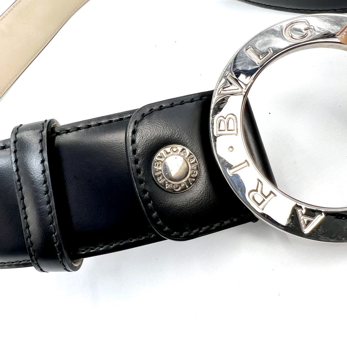 ブルガリ ベルト BVLGARI サークルロゴ ビーゼロワン 美品 ロゴマニア