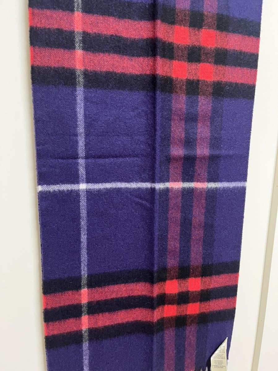 BURBERRY　バーバリー　マフラー　カシミア100％　タグ付き未使用品 　パープルグレープ　送料無料!!　難有!!! マフラー BURBERRY バーバリー 赤系 ノバチェックマフラー モノグラム