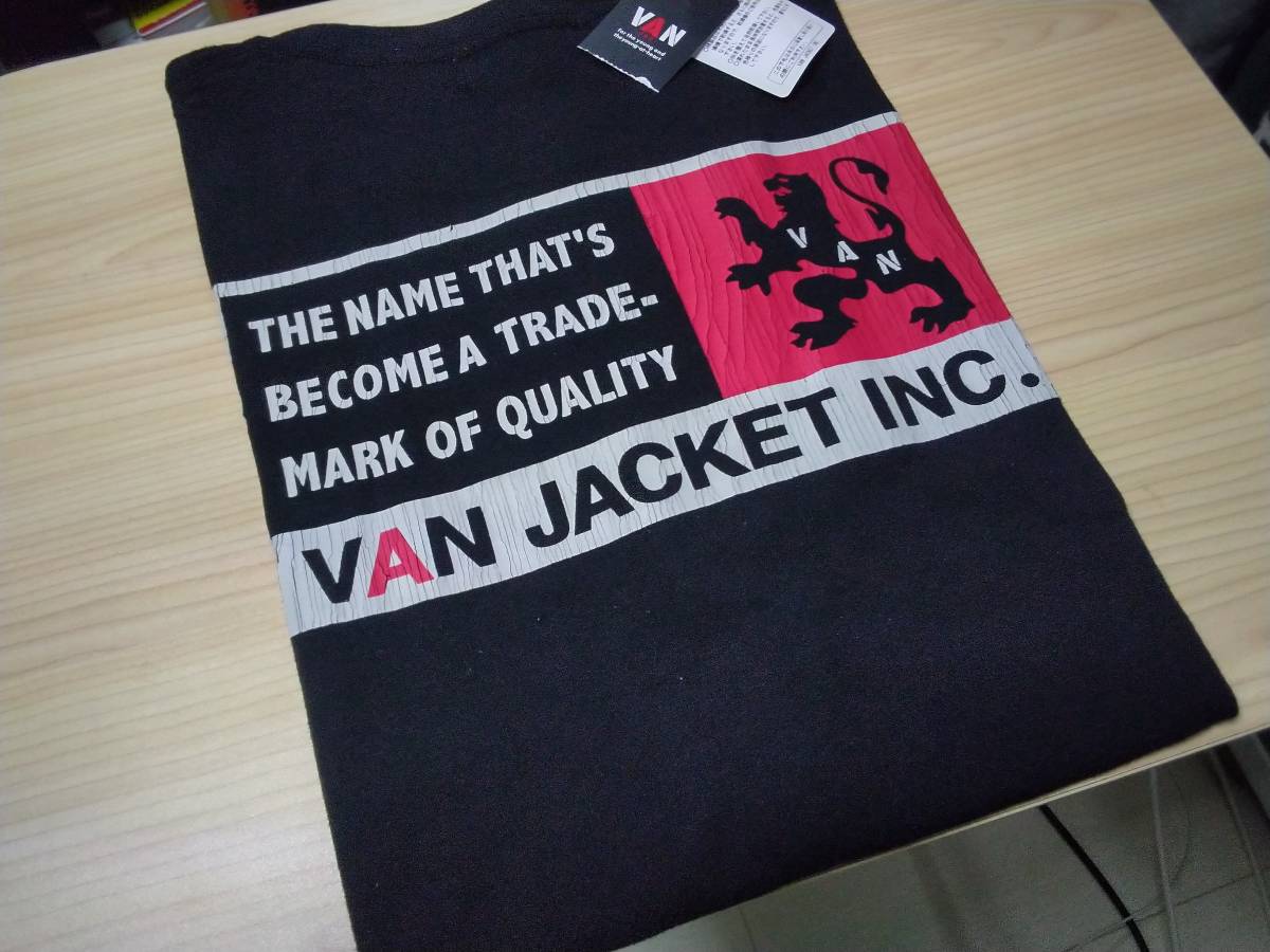 VAN ヴァン STORE セール Lサイズ ライオン VAN JAC 　半袖桜獅子プリントTシャツ　ブラック　　LL 　新品未使用　　　J.PRESS kent　61347