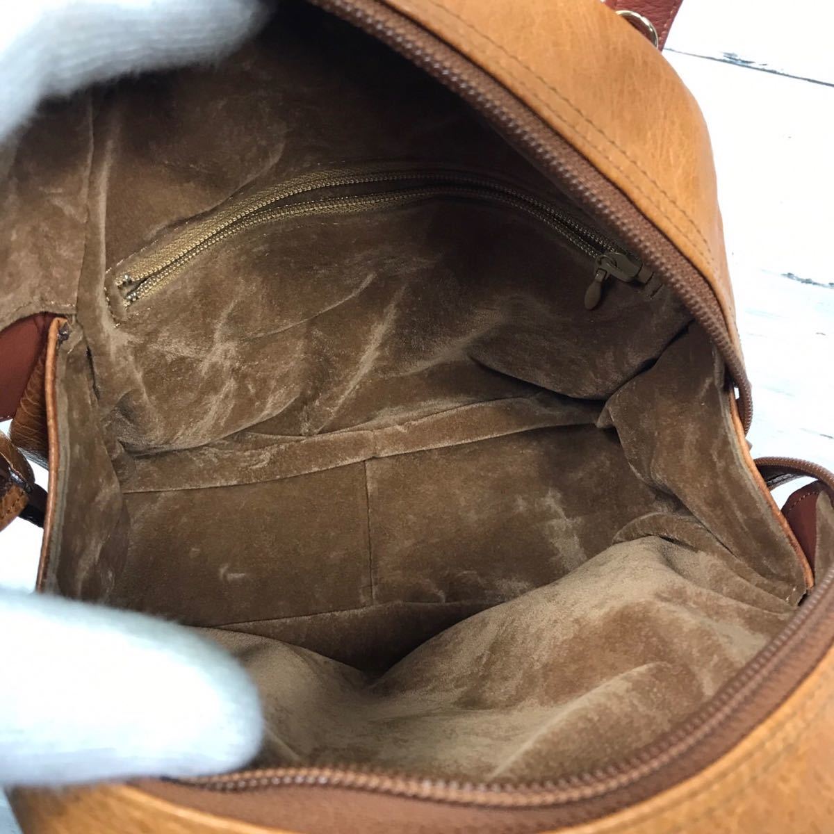 1684　オーストリッチ　ハンドバッグ　genuine ostrich　ダチョウ　駝鳥　エキゾチック　1円スタート キャメル オーストリッチ ハンドバッグ ostrich 美品 新品 本