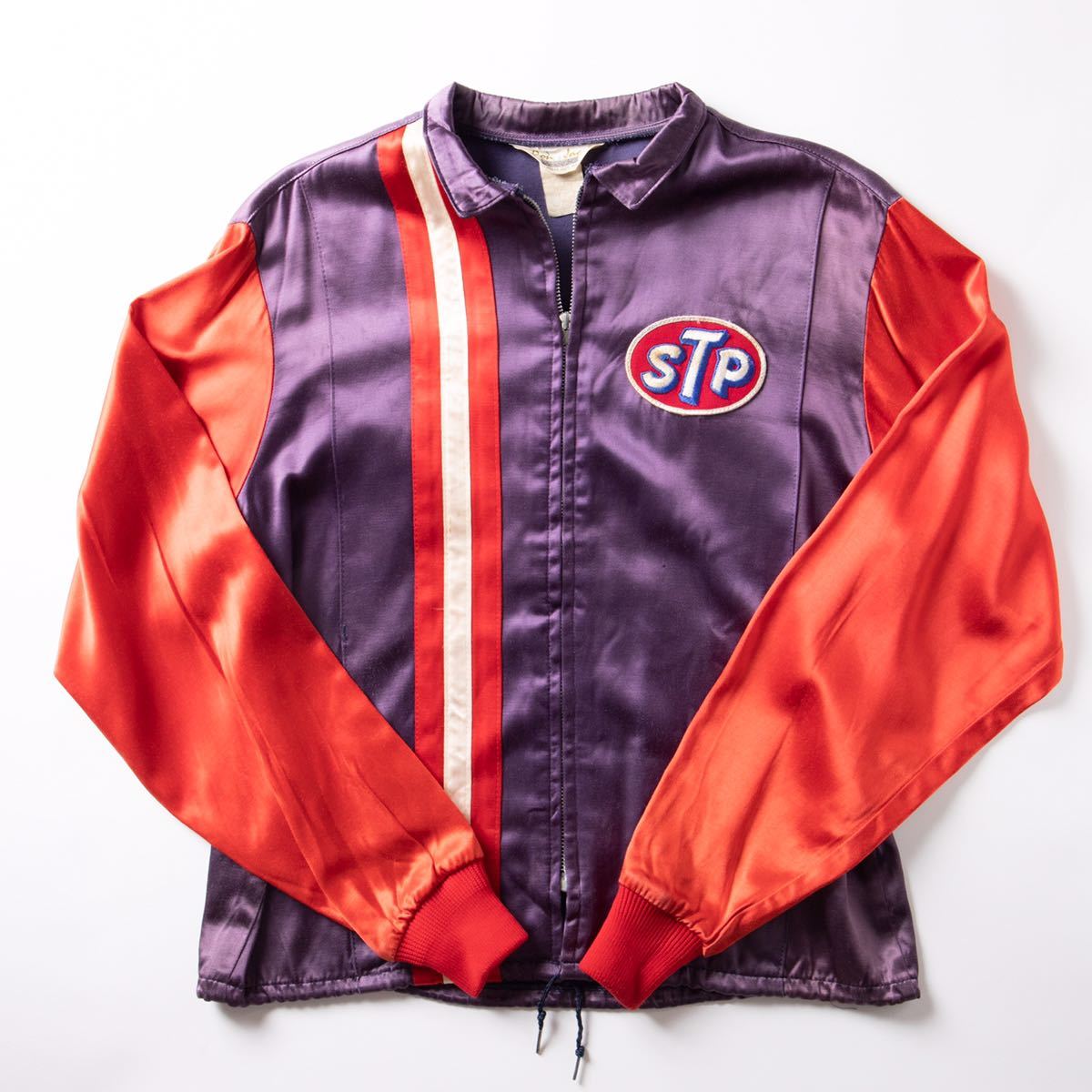  70s VINTAGE ヴィンテージ古着 STP NYLON RACING JACKET ナイロンサテン ジャケット ジャンバー ブルゾン USA製 TALONジップ 実寸L(Lサイズ)｜売買されたオークション情報、yahooの商品情報をアーカイブ公 ジャンパー、ブルゾン一般