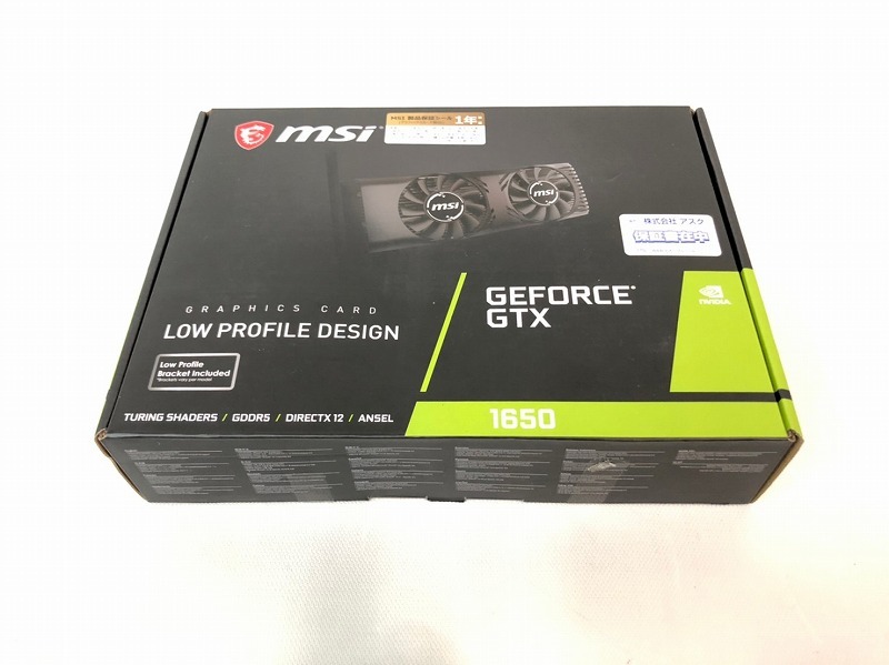 1650 MSI GeForce GTX1650 ロープロファイルデザイン