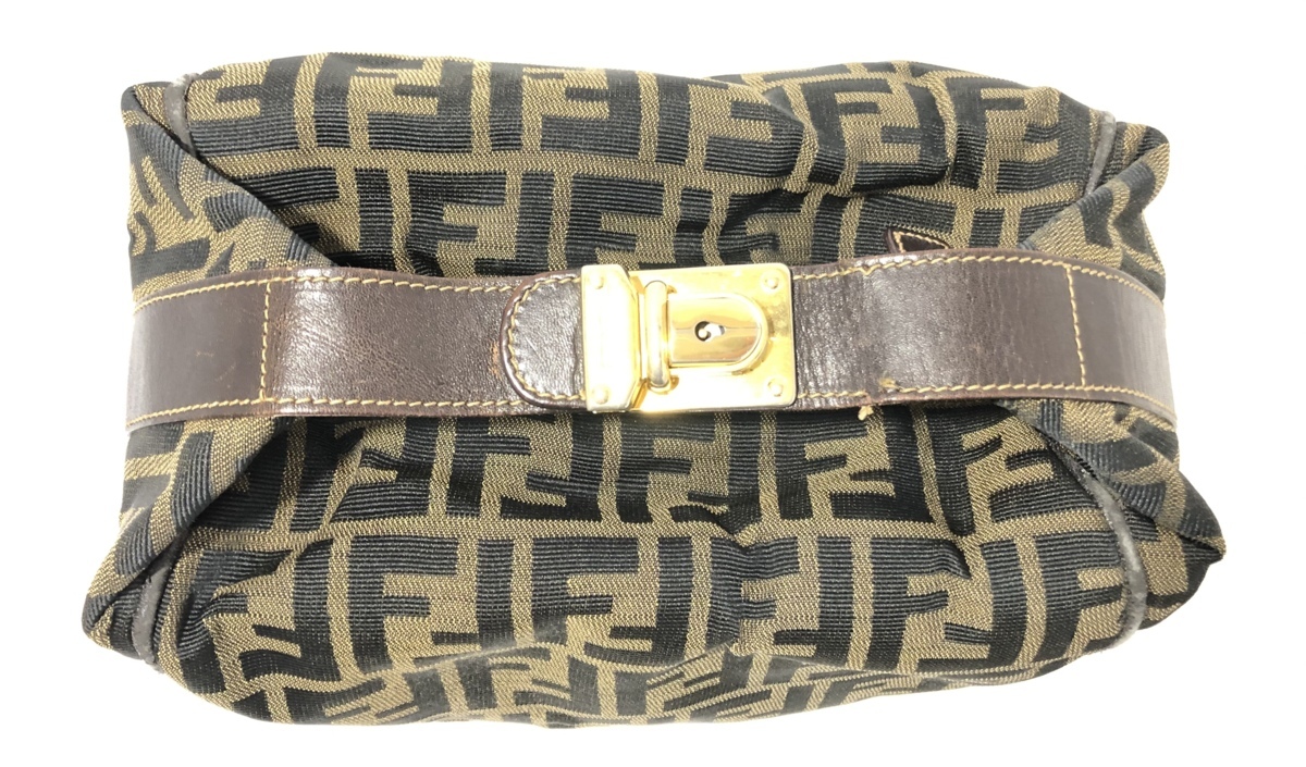 1円スタート】 FENDI フェンディ ズッカ柄 バニティ バッグ ハンド 