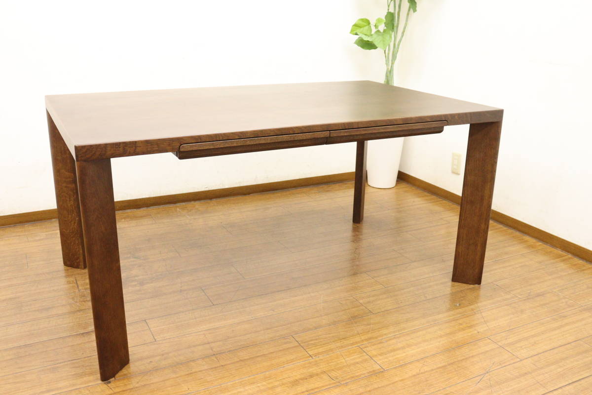驚きの破格値，低価 引取可/福岡市博多区 良品 カリモク ダイニングテーブル/4人 オーク材 引き出し有り 1500幅 モダンスタイル(カリモク家具)｜売買されたオークション情報、yahooの商品情報をアーカイブ公開 - カリモク家具