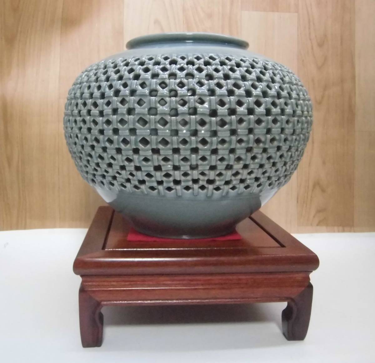中国　高麗から朝鮮時代　青磁 花瓶 鶴文様 陶芸 大型 花器 高麗青磁 花瓶 韓国 2026年最新Yahoo!オークション 花器 熊津窯 美品 飾り
