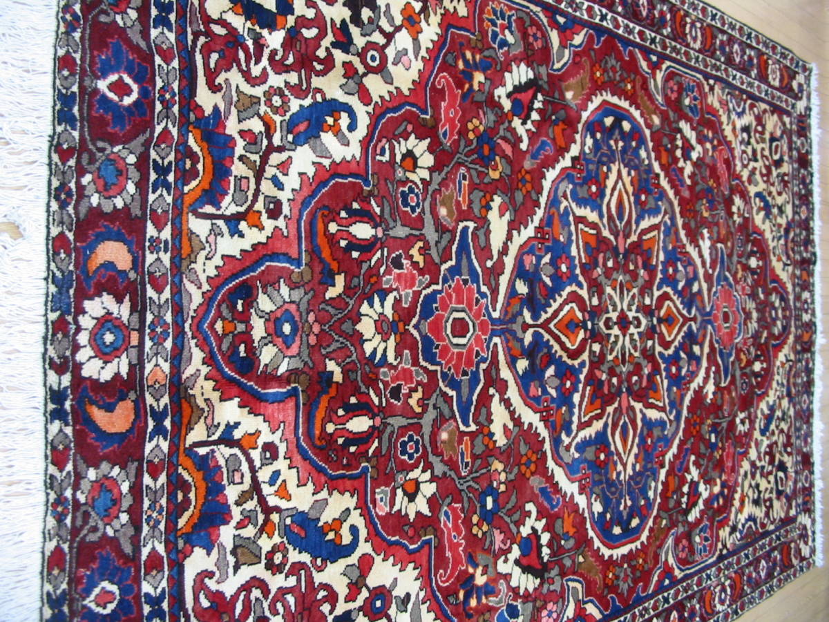  1000￥start ペルシャ絨毯 310x203 手織り AB4630 美術品 バクティヤリ産クリーニング済み Persia Carpet(ラグ一般)｜売買されたオークション情報、yahooの商品情報をアーカイブ公開 - オークファン ラグ一般