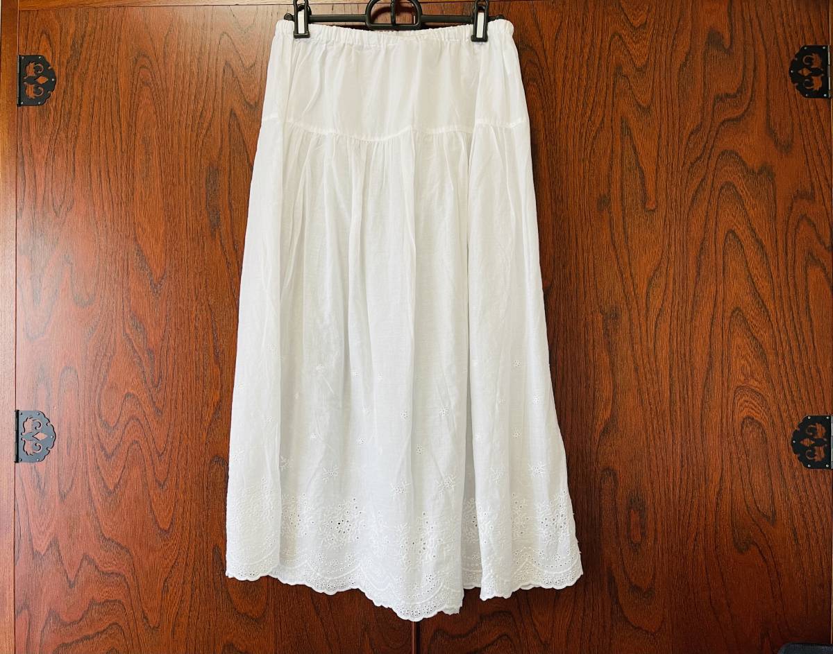 定番人気，新作登場 エリフェ 綿レース刺繍ペチコートスカートフリー(Lサイズ)｜売買されたオークション情報、yahooの商品情報をアーカイブ公開 - オークファン フレアースカート、ギャザースカート