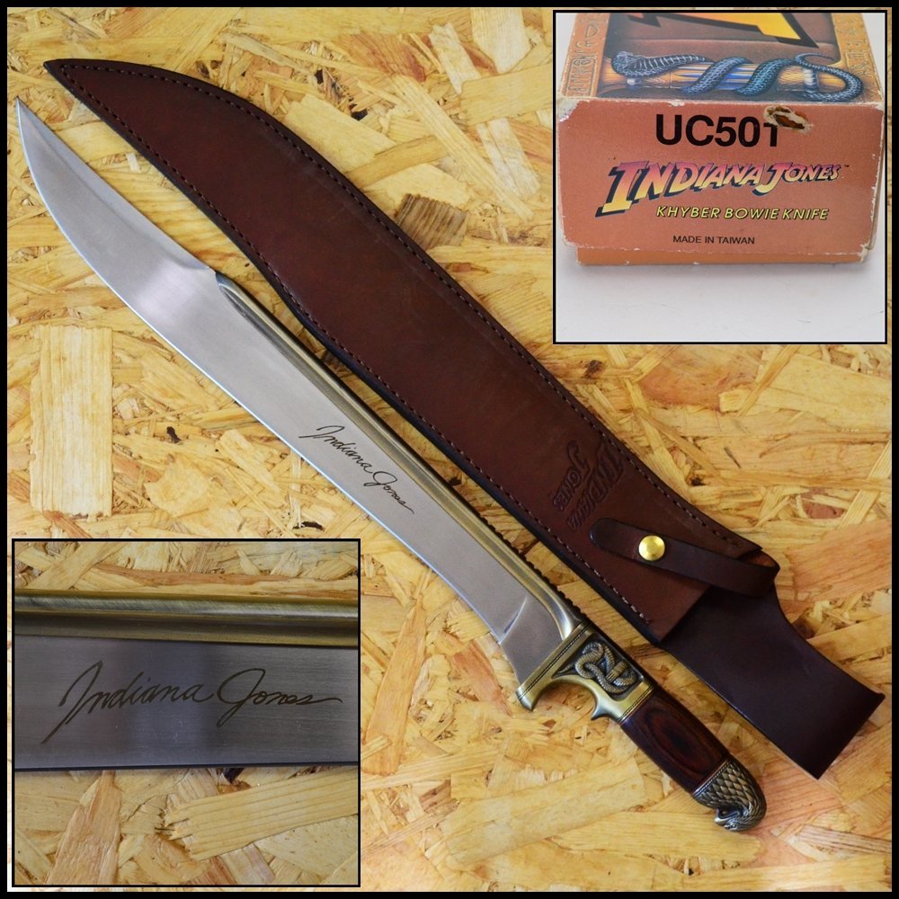 希少 UNITED インディージョーンズ サバイバルナイフ レザーシース付き 全長約61cm 重量約917g ユナイテッドカトラリー INDIANA JONES インディージョーンズ UC501 UNITEDユナイテッドインディ・ジョーンズマチェットナイフ BOWIE KHYBER (キャンプ