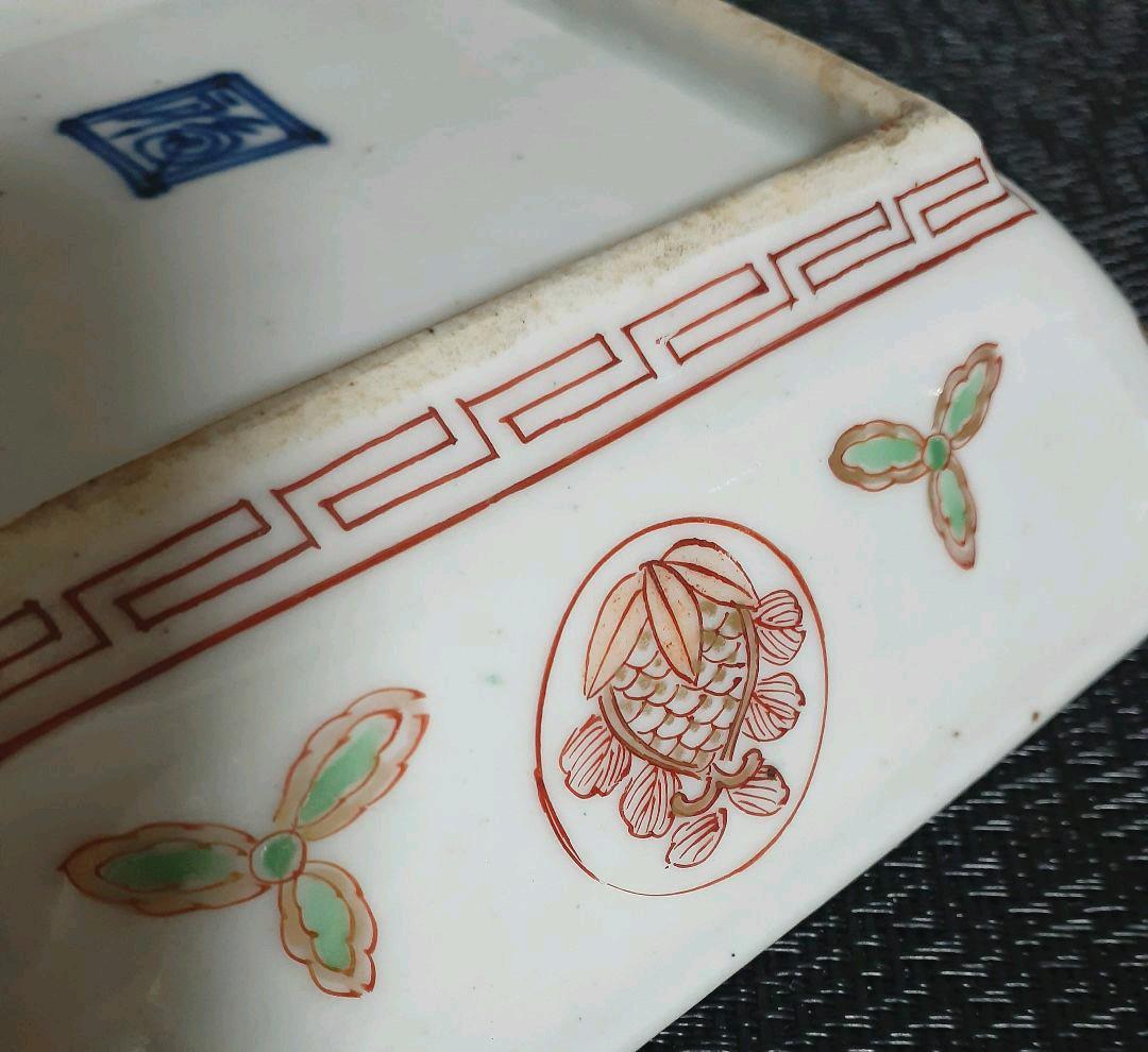 古伊万里 柿右衛門様式 珠玉逸品❗️江戸時代 - 鳳凰に桐 区割り文様