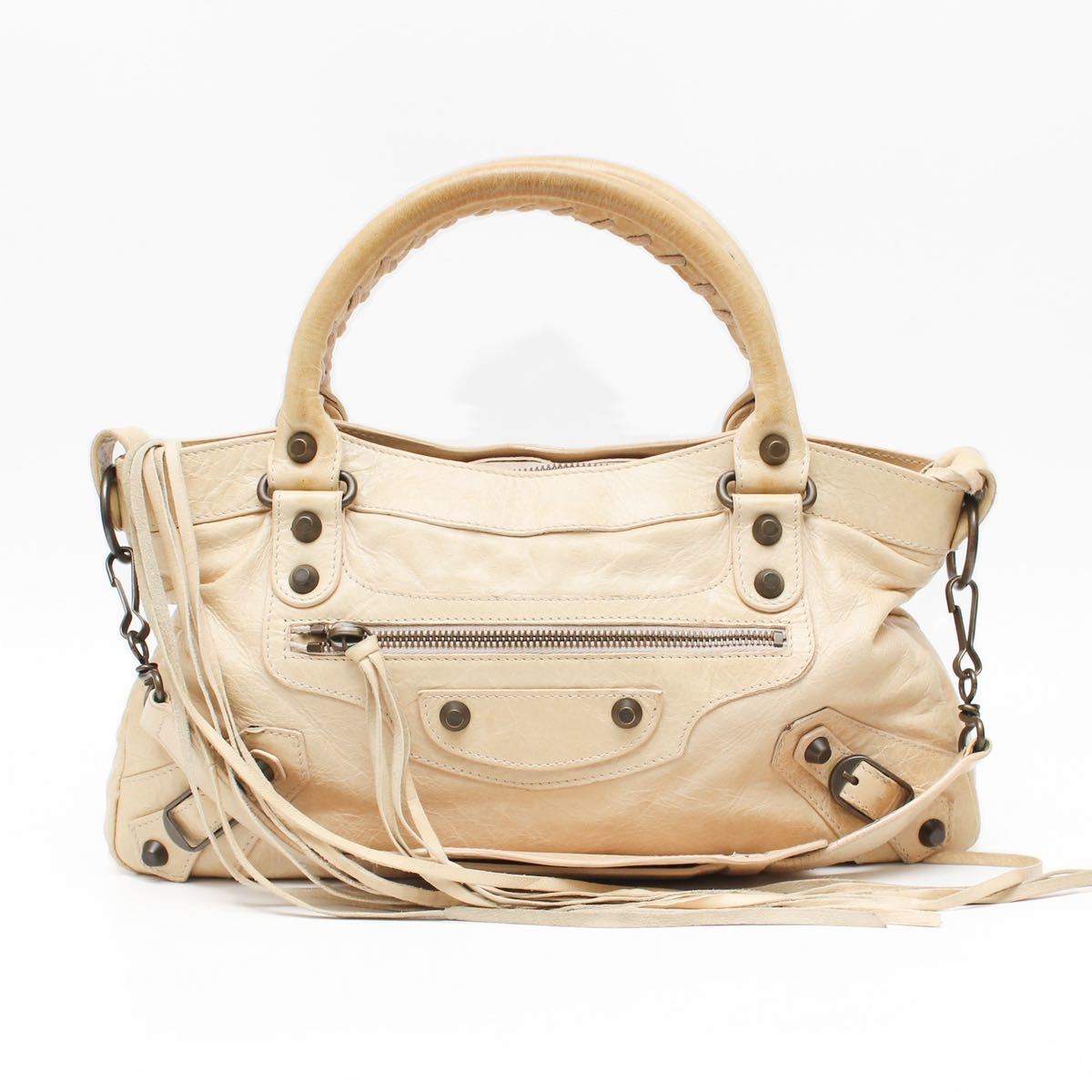 【豊富な，お買い得】 1円 最高級 BALENCIAGA バレンシアガ ザ シティ レザー 2way ショルダーバッグ ハンドバッグ アイボリー(かばん、バッグ)｜売買されたオークション情報、yahooの商品情報をアーカイブ公開 - オー かばん、バッグ