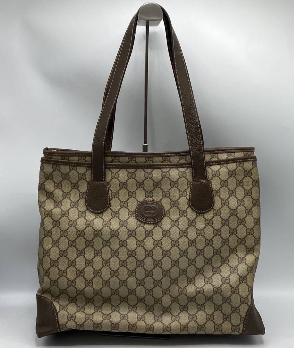オールドグッチ グッチ GUCCI トートバッグ PVC GG柄 トート シェリー 