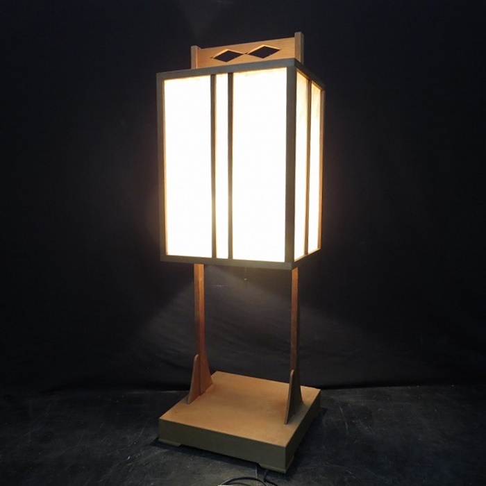 ☆木製 和風 行灯・あんどん 和紙張り 100W 和風照明 高90㎝ ☆昭和