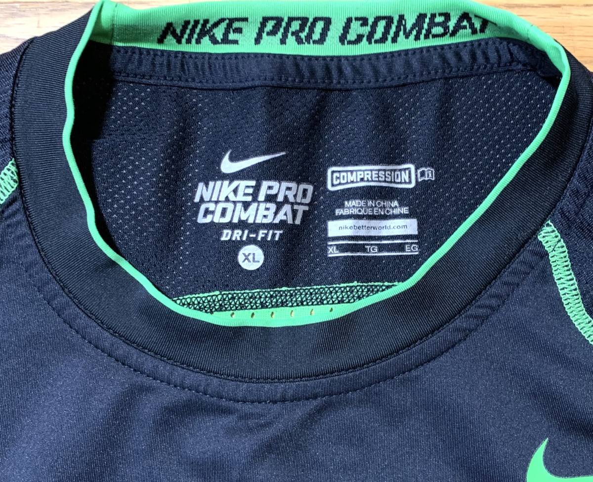 Nike Pro ハイパー クール インナー シャツ Xl 紺 緑 ナイキ プロ コンプレッション ウェア トレ ジム ランニング ゴルフ 陸上 半袖 シャツ 売買されたオークション情報 Yahooの商品情報をアーカイブ公開 オークファン Aucfan Com