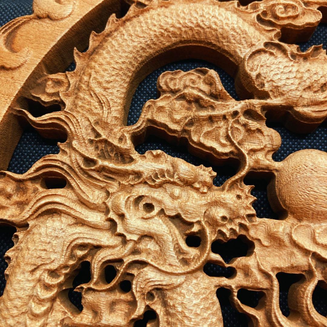 iichi 38cm（龍・竜・雲) 日々の暮らしを | 参次元彫刻 双龍戯