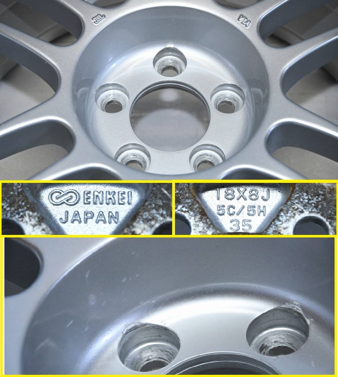 希少 軽量 エンケイ RP-F1 18インチ 8J 5H-100 +35 4本 ENKEI RPF1