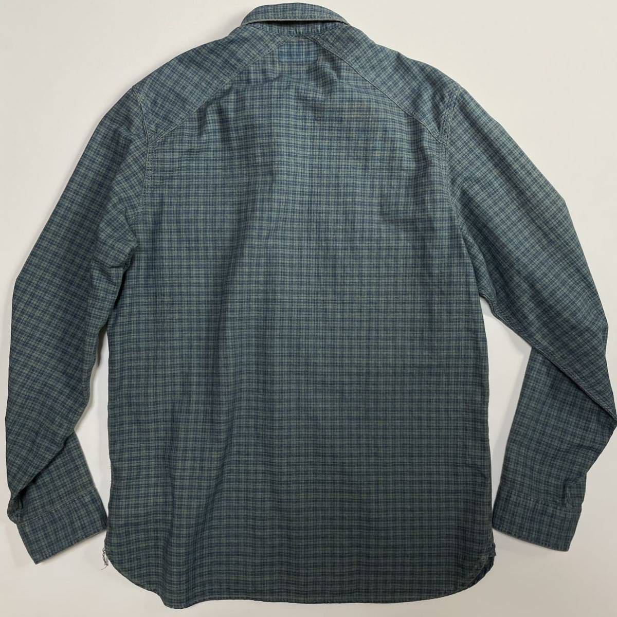 RRL “Indigo Work Shirt” L インディゴ 製品染め ワーク シャツ