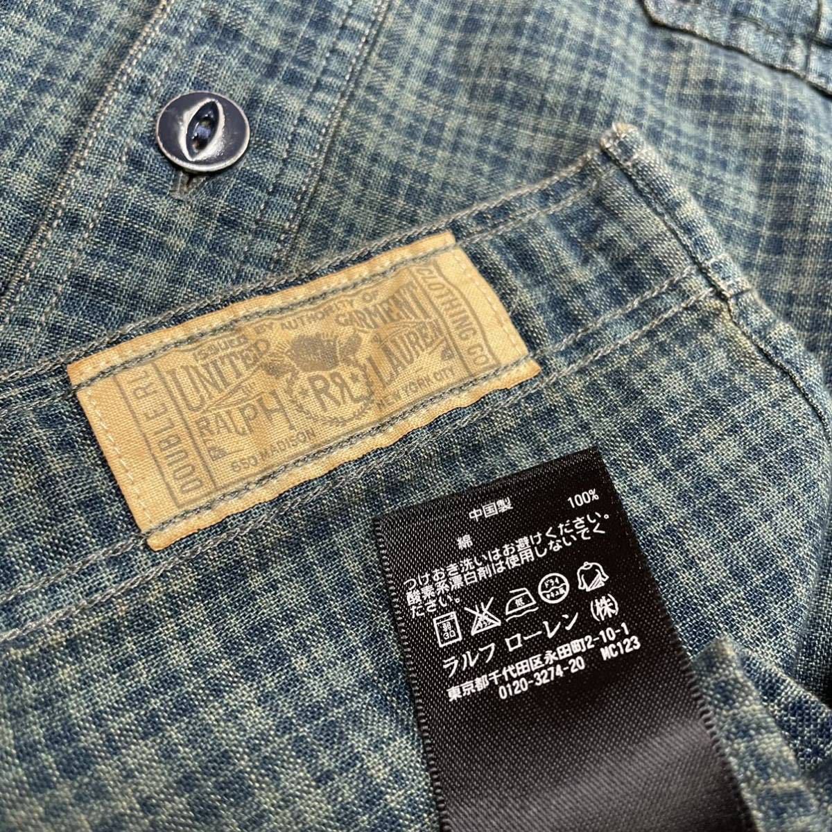 RRL “Indigo Work Shirt” L インディゴ 製品染め ワーク シャツ