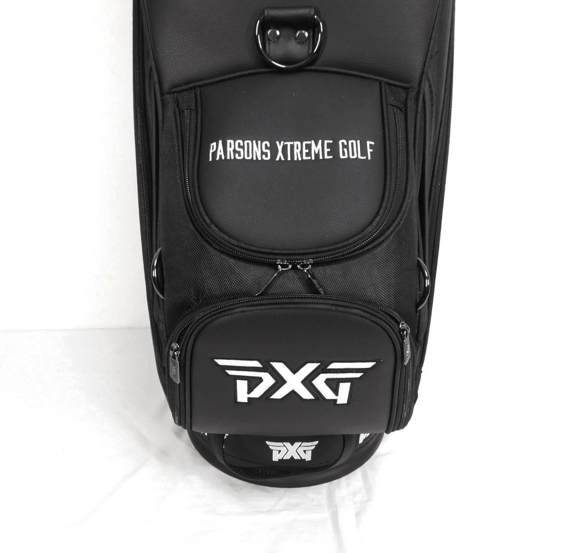 PXG キャディバッグ ブラック 9.5型 カート型 シングルストラップ フル 