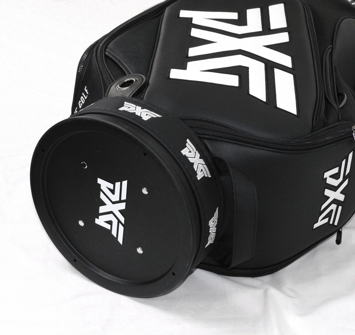 PXG キャディバッグ ブラック 9.5型 カート型 シングルストラップ フル 