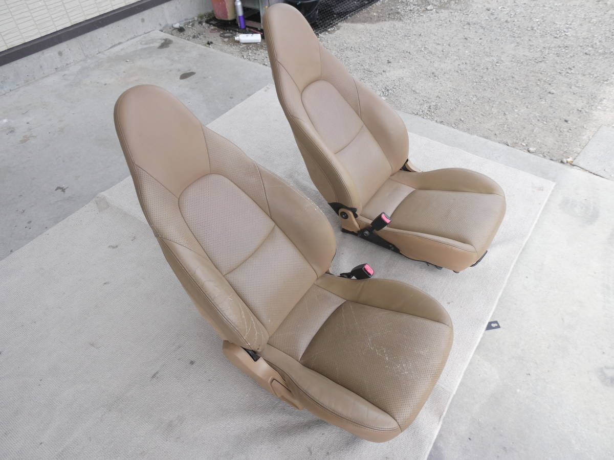 NB8C ロードスター VS 後期 純正 シート 左右 タンレザー NB 2脚 運転 