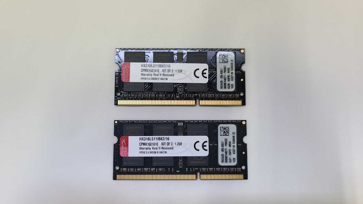 KINGSTON ノートPC用メモリ 16GB (8GB 2枚組) 動作品 【公式通販】
