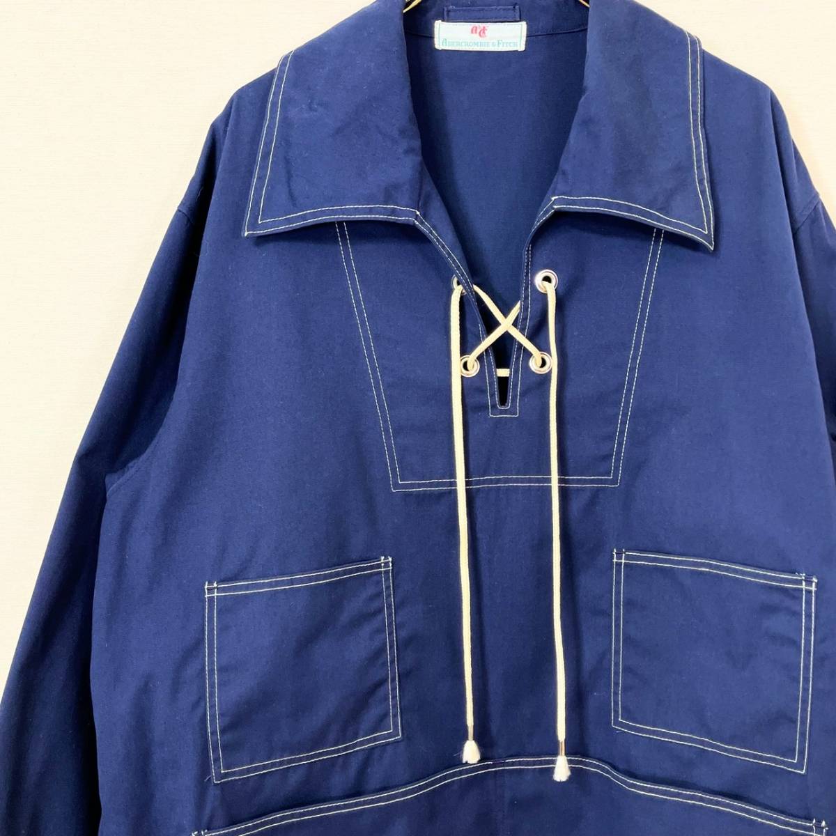 安い，HOT ABERCLOMBIE&FITCH / MIGHTY MAC 70s 80s アバクロ マイティーマック 紺 ポプリン アノラック スモック ビンテージ(XLサイズ以上)｜売買されたオークション情報、yahooの商品情報をアーカイブ公開 - オ 男性用