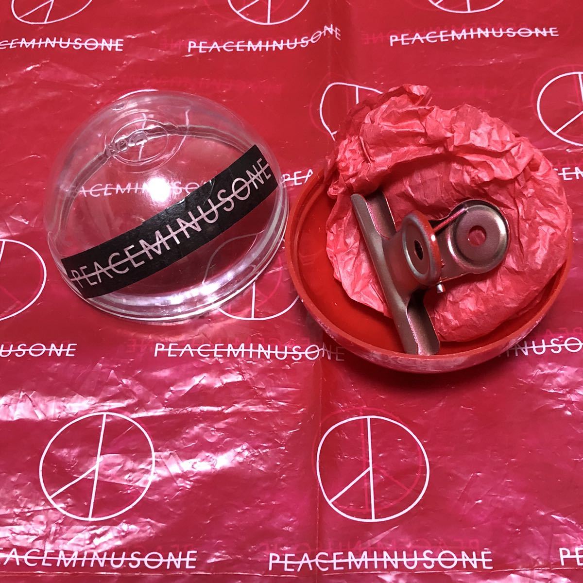 ◇レア！◇ peaceminusone 公式 ロゴなしクリップ シルバー レッド 
