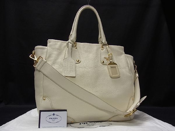 1円 □美品□ PRADA プラダ BN1938 レザー ゴールド金具 2WAY 
