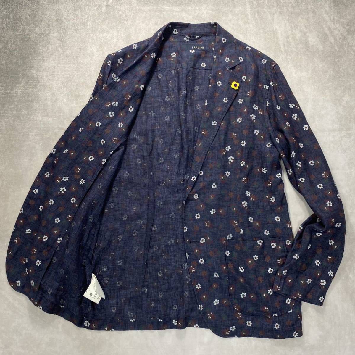 LARDINI ラルディーニ テーラードジャケット ドット柄 ブートニエール