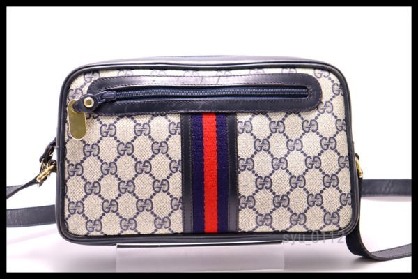 希少美中古□OLD GUCCI GGスプリーム レザー ショルダーバッグ 