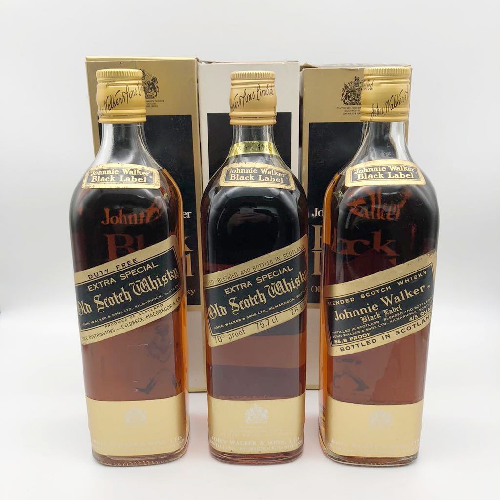 未開栓/3本セット】 Johnnie Walker ジョニーウォーカー BLACK LABEL